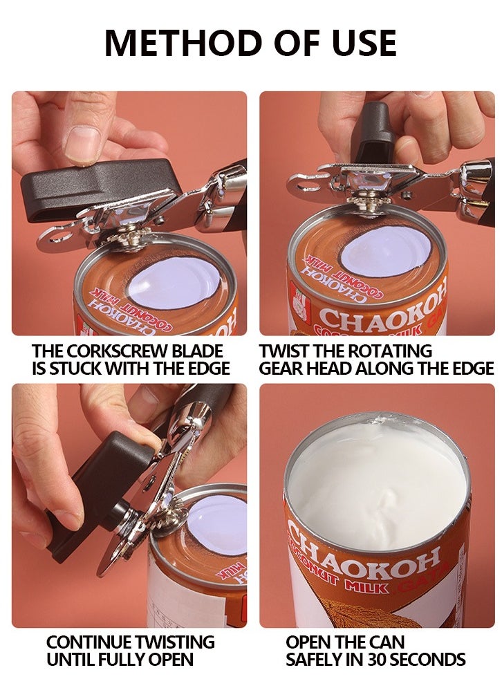 Can opener manual stainless steel multifunctional strong can knife can opener kitchen can opener tool