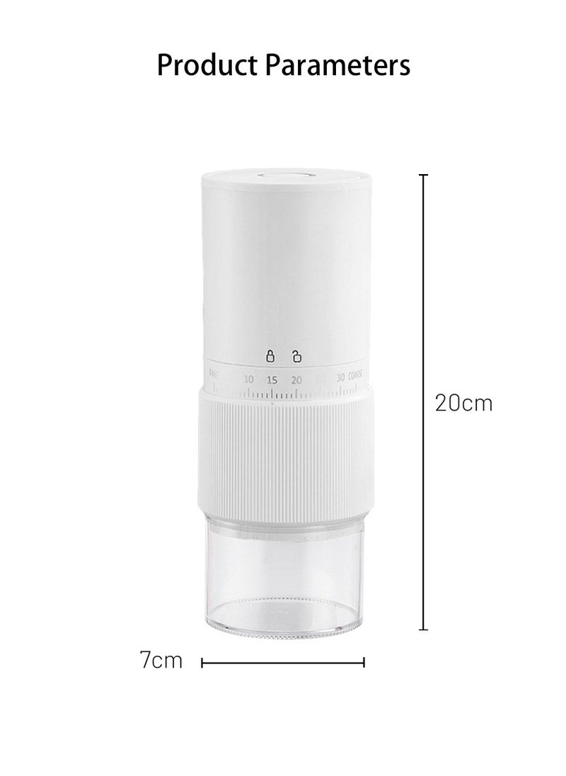 Electric Coffee Grinder with 30 External Adjustable Settings, Rechargeable Automatic Coffee grinder with 25g Capacity,Conical Burr Coffee Grinder with Crank for Travel, Camping, Office, Espresso, Pour Over, etc