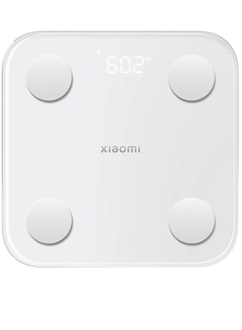 Xiaomi Body Composition Smart Scale S400 13 Body Metrics, High-Precision BIA Sensors, Bluetooth Sync, Auto User Recognition, LED Display, Tempered Glass, Pregnancy Mode, 150kg Capacity – White
