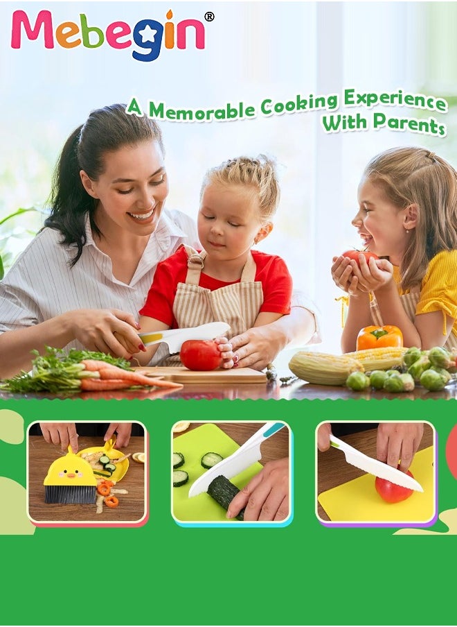 23 Pcs Safe Knife Kid Toddler Kitchen Set for Real Cooking,include Cutting Board Crinkle Cutters Cleaning Tools Apron,Montessori Kitchen Tool Toy for Girl Boy, Educational Gifts for Birthday Party