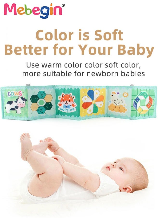 5PCS Baby Cloth Books with Strings and Sounds, Nontoxic Washable Cloth Books with Multiple Themes, Creative Sensory Toys, Colorful Early Education Toys, Suitable for Baby's Crib