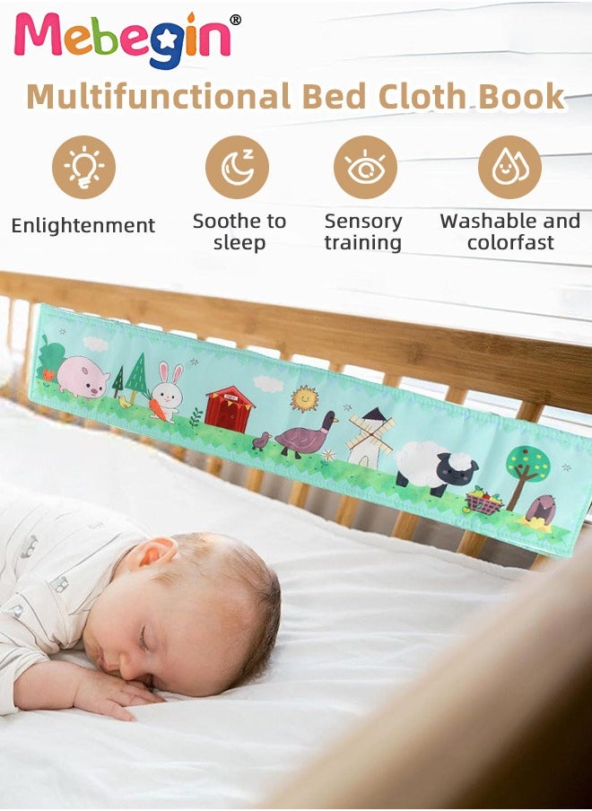 5PCS Baby Cloth Books with Strings and Sounds, Nontoxic Washable Cloth Books with Multiple Themes, Creative Sensory Toys, Colorful Early Education Toys, Suitable for Baby's Crib