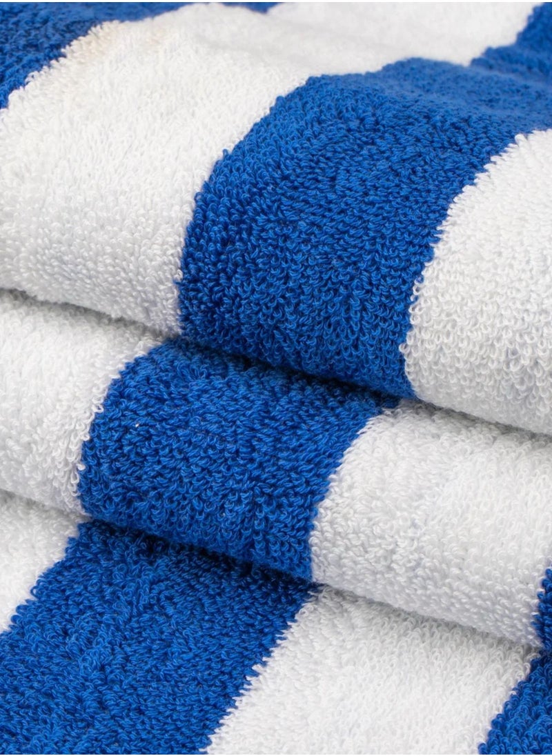 Oversized Beach Towels- Extra Large 100% Organic Cotton Summer Pool Cabana Stripe, Highly Absorbent & Soft Towel Set