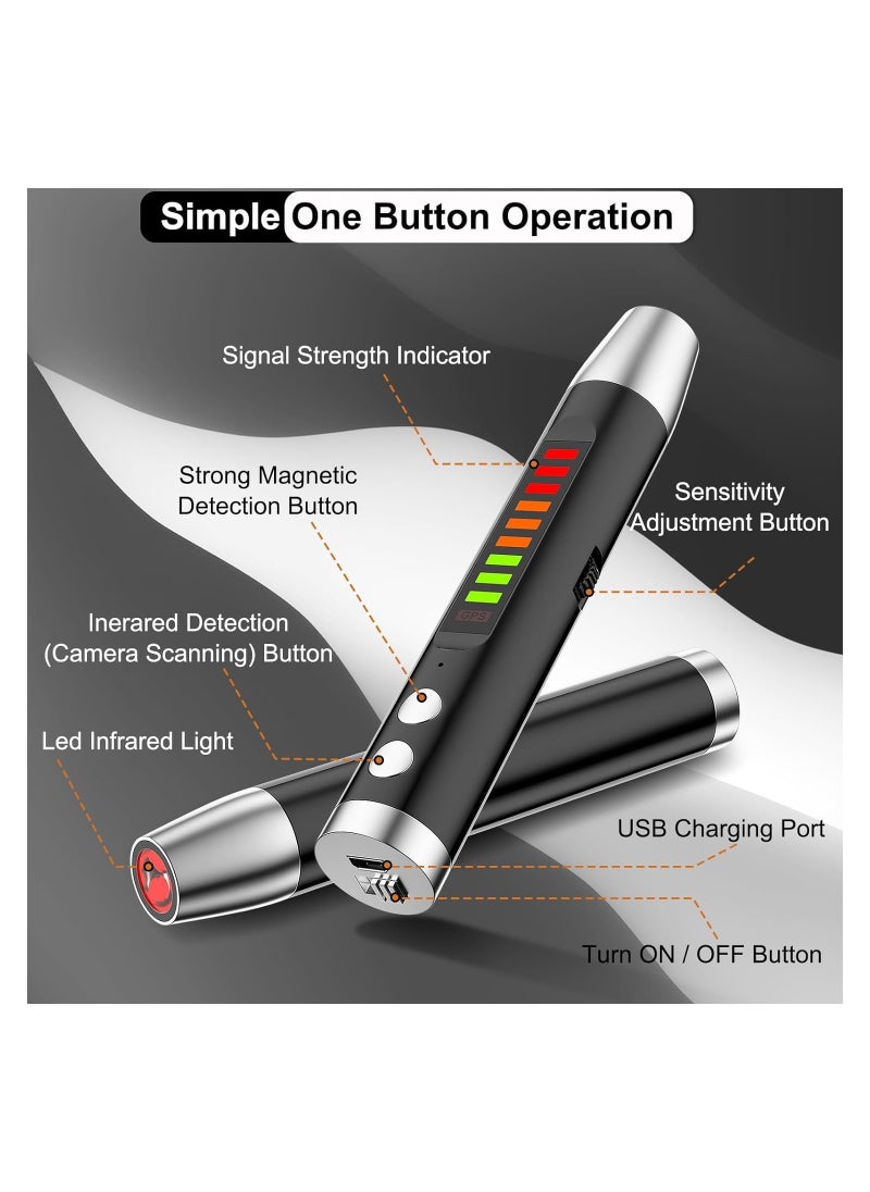 Hidden Camera Detector, RF Signal Scanner, Magnetic Field Finder, and IR Mode Detection Device for Travel, Office, and Car - Your Ultimate Privacy Protection Tool.