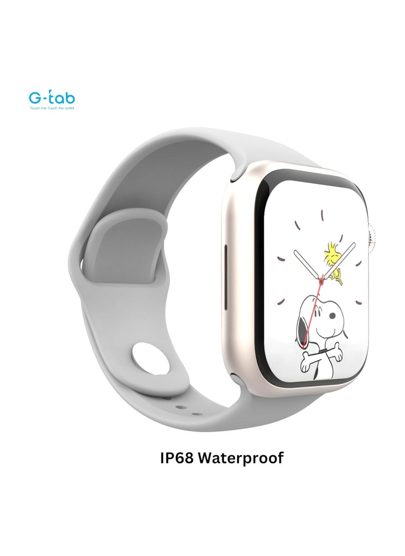 GS9 Mini 41mm AMOLED Display Smart Watch With IP68 Waterproof 250 mAh Battery and Wireless Charger Designed For Ladies and Gents Silver