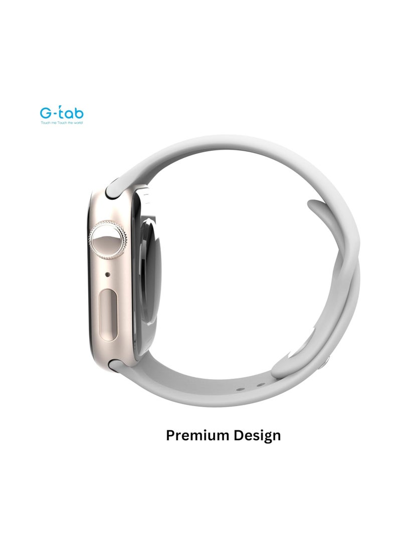 GS9 Mini 41mm AMOLED Display Smart Watch With IP68 Waterproof 250 mAh Battery and Wireless Charger Designed For Ladies and Gents Silver