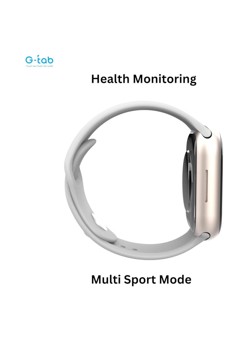 GS9 Mini 41mm AMOLED Display Smart Watch With IP68 Waterproof 250 mAh Battery and Wireless Charger Designed For Ladies and Gents Silver
