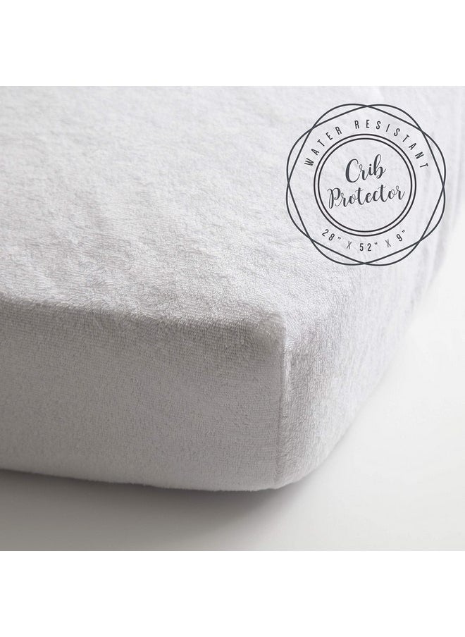 JumpOff Jo - Terry Cotton Crib Mattress Protector for Baby Crib White