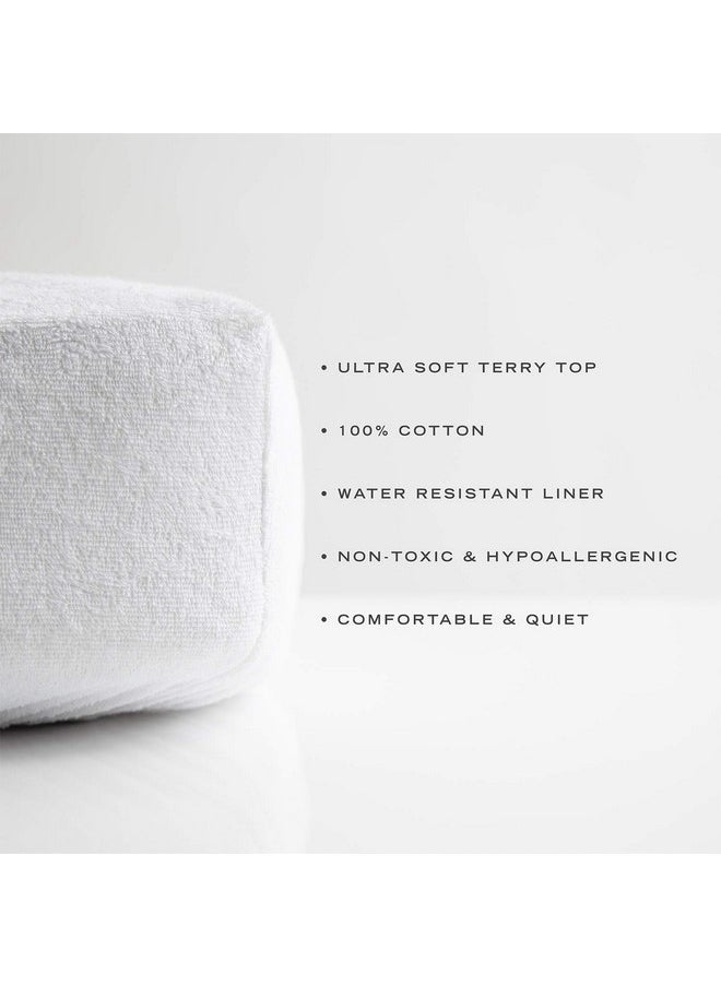 JumpOff Jo - Terry Cotton Crib Mattress Protector for Baby Crib White