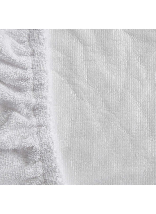JumpOff Jo - Terry Cotton Crib Mattress Protector for Baby Crib White
