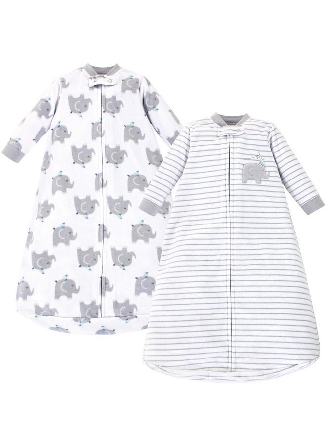 Hudson Baby Unisex Baby Long-Sleeve Fleece Sleeping Bag, Elephants, 0-9 Months