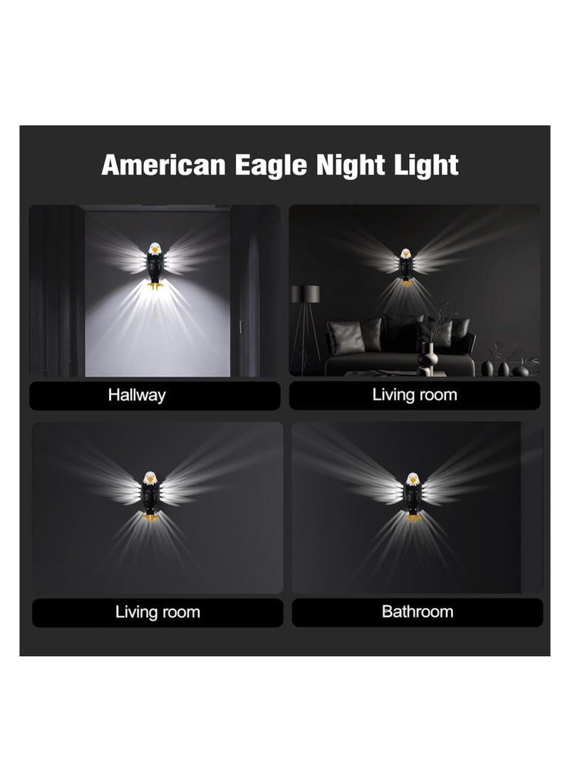 Magnetic Bald Eagle LED Wall Light with Remote Control – USB Charging, Battery Operated, and Removable for Indoor Use