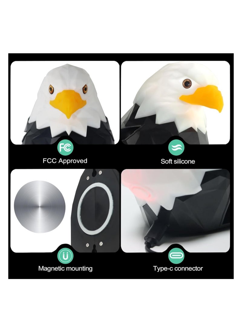 Magnetic Bald Eagle LED Wall Light with Remote Control – USB Charging, Battery Operated, and Removable for Indoor Use