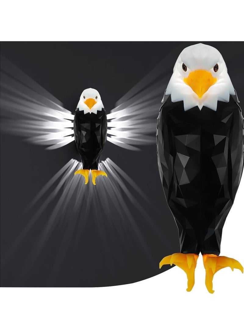 Magnetic Bald Eagle LED Wall Light with Remote Control – USB Charging, Battery Operated, and Removable for Indoor Use