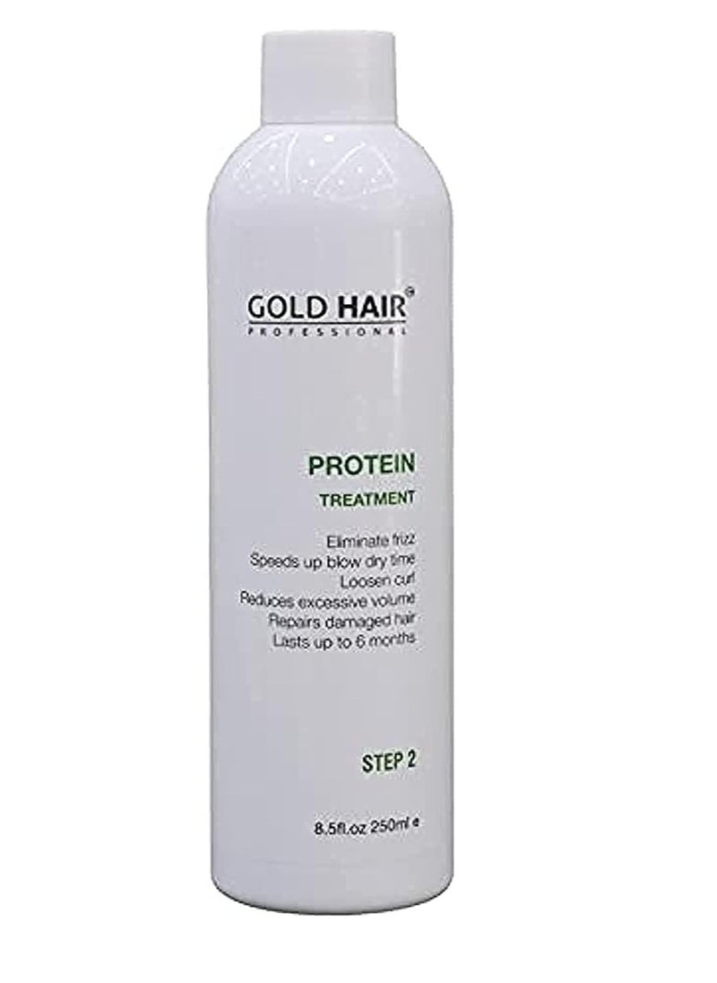 Gold Hair Professional Hair Protein Treatment - 250ml Eliminates Frizz, Repairs Hair Damage