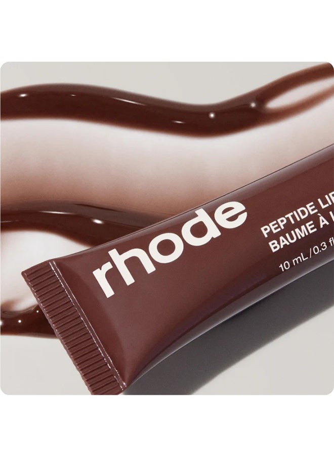 Peptide Lip Tint, High Gloss Glass Nude Jelly Liquid Lipstick, Hydrating Tinted Plump Lip Oil 10ML - Espresso ﻿
