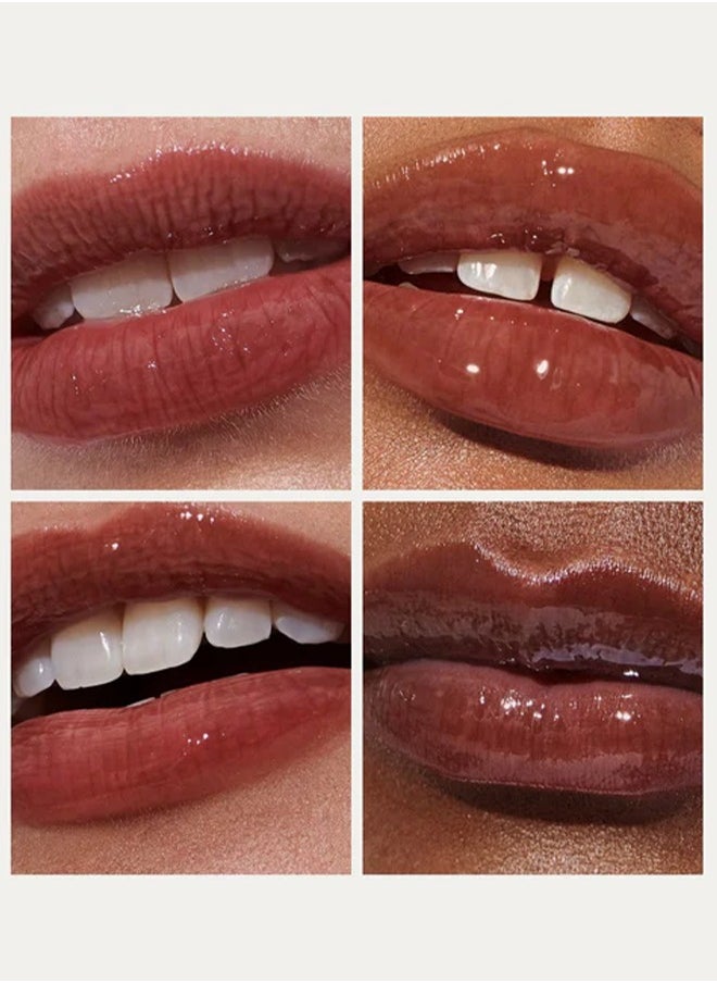 Peptide Lip Tint, High Gloss Glass Nude Jelly Liquid Lipstick, Hydrating Tinted Plump Lip Oil 10ML - Espresso ﻿