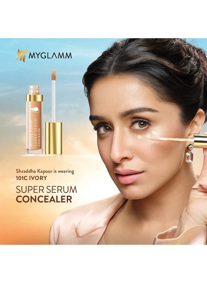 MyGlamm Super Serum Concealer Liquid Form- 401N Tan - 6g | Infused With Hyaluronic Acid & Vitamin C| Long Lasting & Full Coverage Concealer | All Skin Type