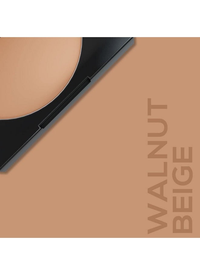 RENEE Face Base Compact Powder Walnut Beige 9gm| Enriched with Hyaluronic Acid & Vitamin E| Long-lasting, Easy Blend, Matte Finish