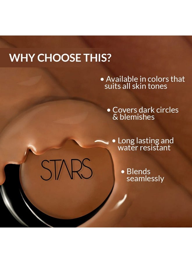 STARS COSMETICS Full Coverage Face Makeup Cream Concealer For All Skin Types, Waterproof, Makeup Artist Recommended, Corrector For Under Eye Dark Circles, Acne & Blemishes, Matte Finish, (Light) 5g