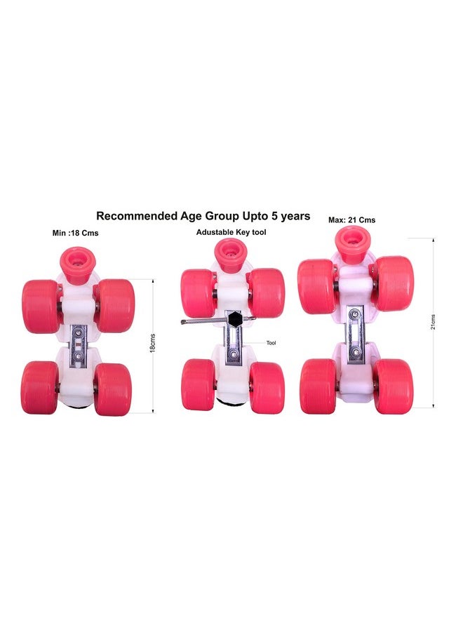 jaspo Unisex Pink Heaven Intact Junior Skates Combo (Outdoor Wheel Skates+Helmet+Knee+Elbow) Suitable For Age Upto 5 Years