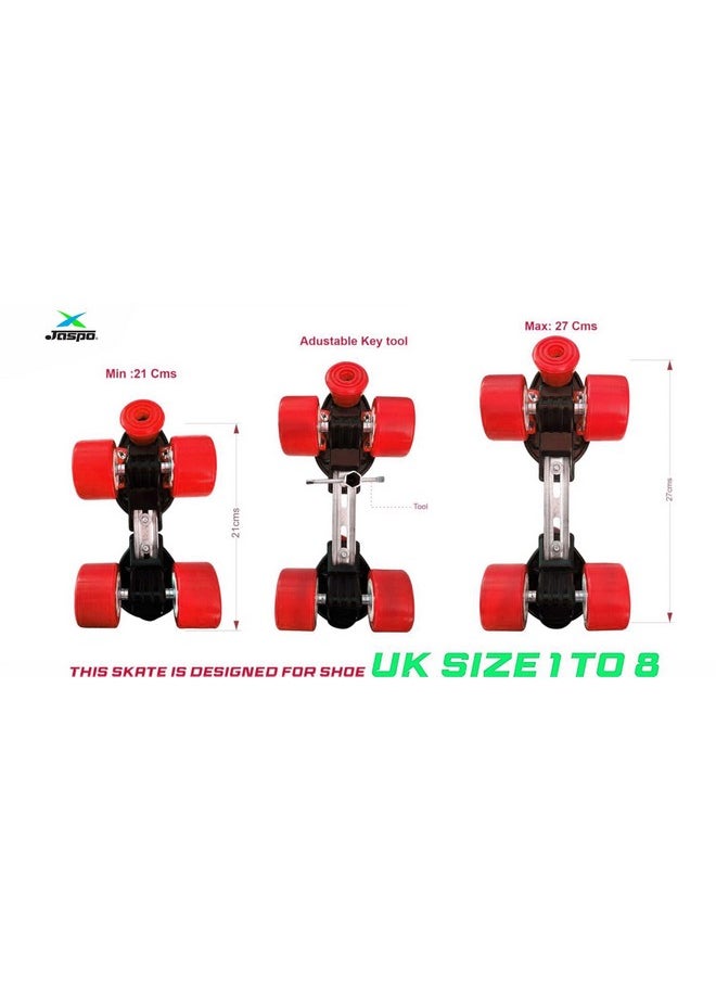 jaspo Marshal Trainers Adjustable Roller Skates Combo (Skates + Helmet + Knee & Elbow Guards), For Age Group 6 To 14 Years, Academy & School Level Skating, Unisex_Youth, Speed_Wheel (Red)