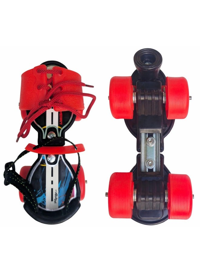 jaspo Marshal Trainers Adjustable Roller Skates Combo (Skates + Helmet + Knee & Elbow Guards), For Age Group 6 To 14 Years, Academy & School Level Skating, Unisex_Youth, Speed_Wheel (Red)
