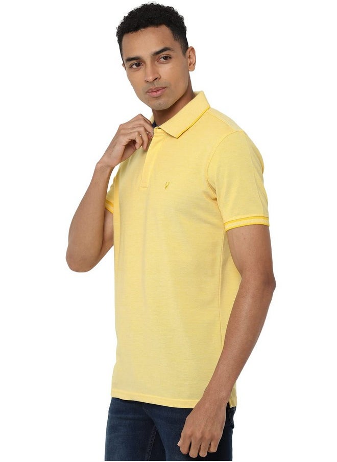 Allen Solly Men's Regular Fit Polo (ASKPQRGF496080_Yellow_M)
