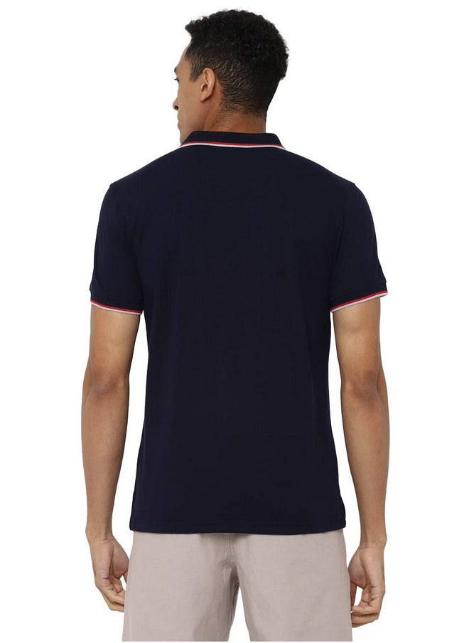 Allen Solly Men Solid Regular Fit T-Shirt(Askpqrgfw82524_Navy_M)