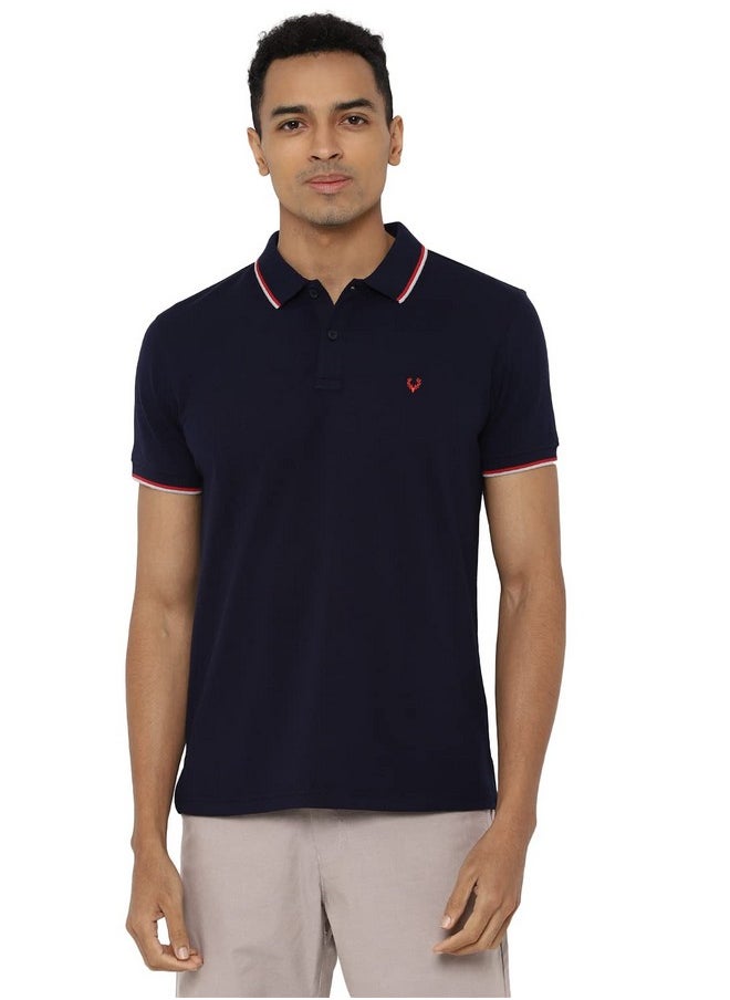Allen Solly Men Solid Regular Fit T-Shirt(Askpqrgfw82524_Navy_M)