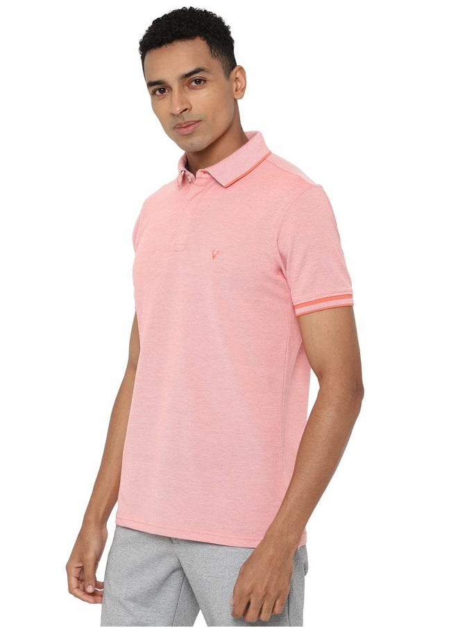Allen Solly Men's Plain Regular Fit Polo (ASKPQRGFY00914_Peach XL)