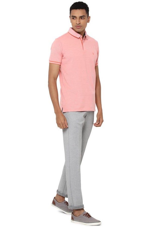 Allen Solly Men's Plain Regular Fit Polo (ASKPQRGFY00914_Peach XL)