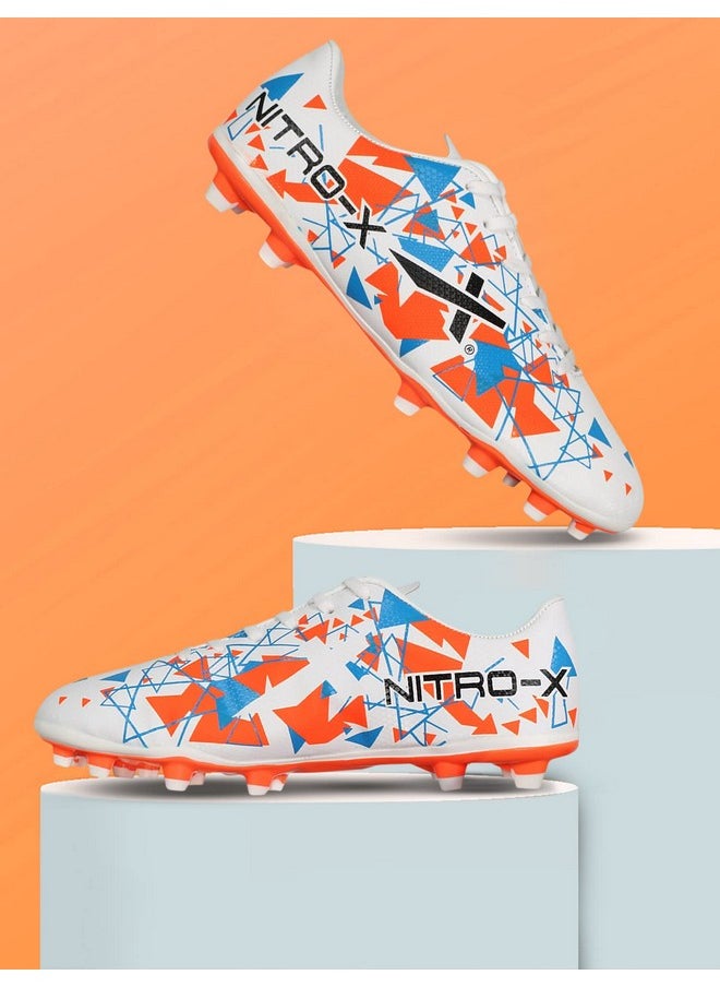 Vector X Nitro-X Football Shoes for Men (White-Orange)