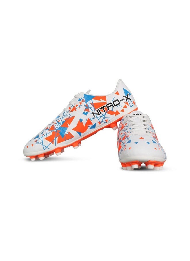 Vector X Nitro-X Football Shoes for Men (White-Orange)