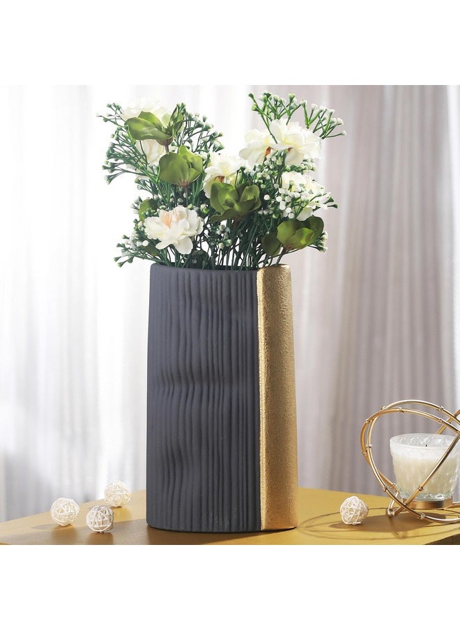 TIED RIBBONS Decorative Ceramic Flower Vase for Flower Plants Home Decor Living Room Bedroom Hall Centrepiece Office Table Kitchen Decoration Items (Multi, 13.5 cm x 26 cm)