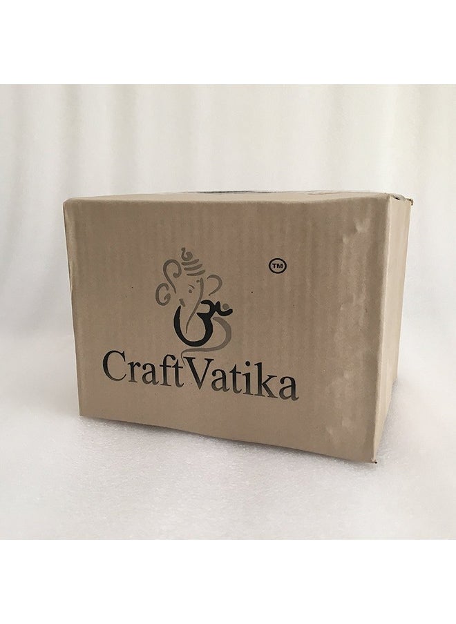 CraftVatika Metal Flower Vase with Crystal Studded, Decorative Golden Metal Flower Vase for Home Office Gift, (6 Inch Height)