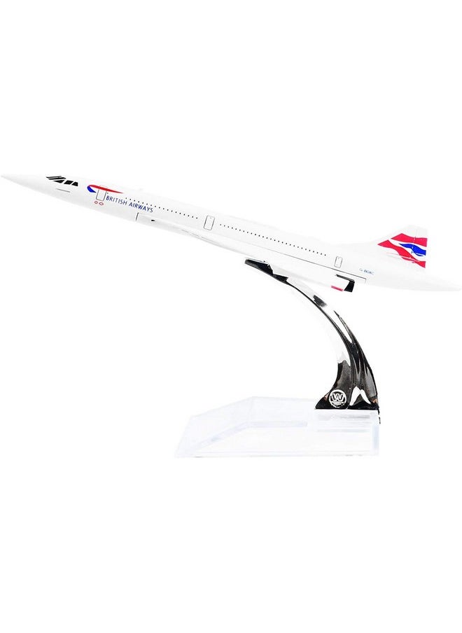 Toytle British Airways Concorde Diecast Alloy Metal Aircraft Aeroplane Model (16 Cm) - Multicolor