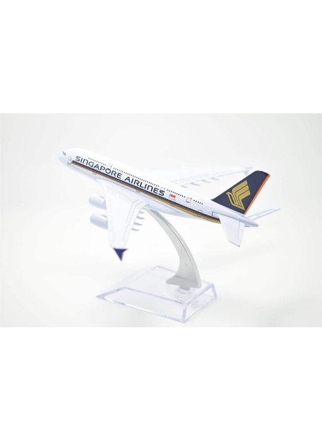 Toytle Diecast Alloy Metal Singapore Airlines/Airways Airbus A380 16 cm Aircraft Aeroplane Model (Multicolour)