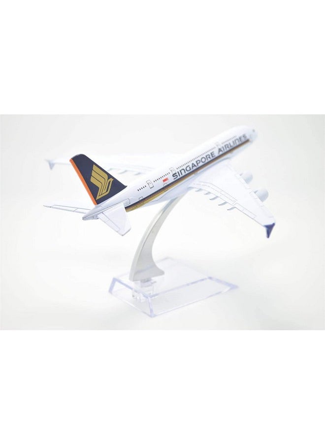 Toytle Diecast Alloy Metal Singapore Airlines/Airways Airbus A380 16 cm Aircraft Aeroplane Model (Multicolour)