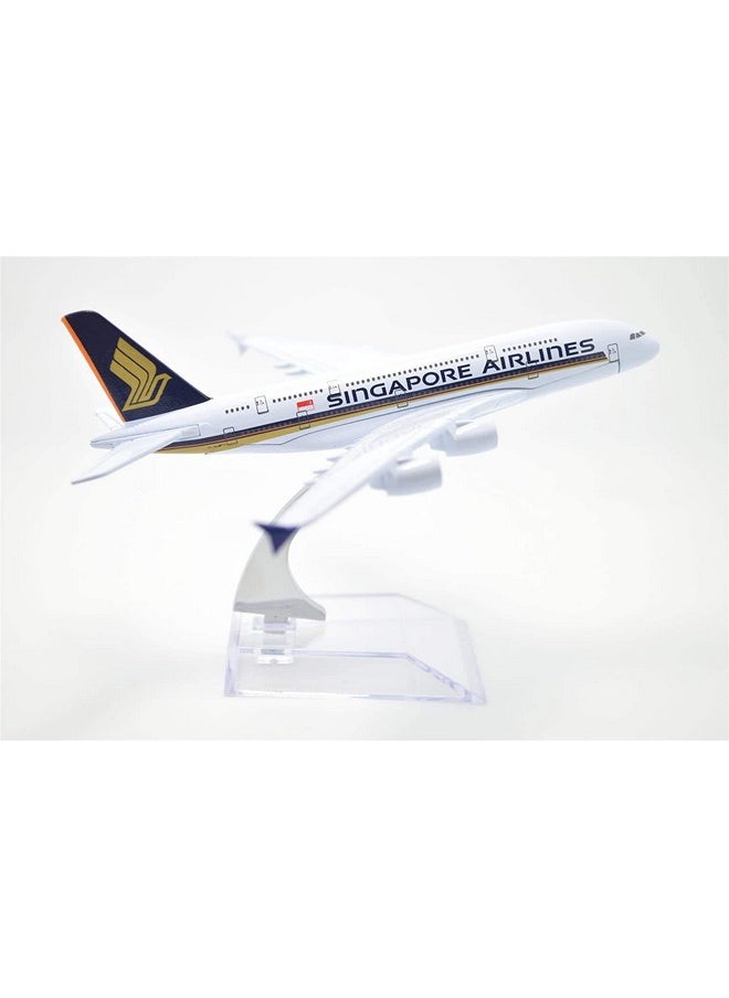 Toytle Diecast Alloy Metal Singapore Airlines/Airways Airbus A380 16 cm Aircraft Aeroplane Model (Multicolour)