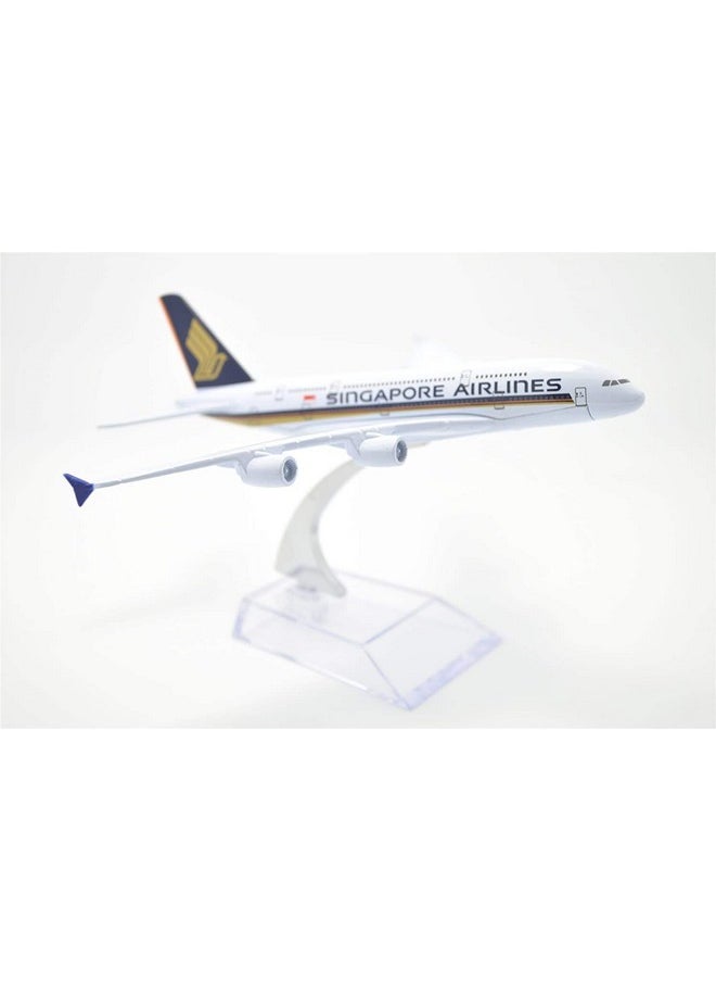 Toytle Diecast Alloy Metal Singapore Airlines/Airways Airbus A380 16 cm Aircraft Aeroplane Model (Multicolour)