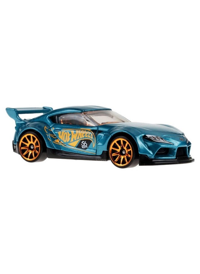 Hot Wheels 1:64 Scale Die-Cast Vehicle 20 Toyota GR Supra with Turquoise- & Copper-Colored Deco to Celebrate HW 56th Anniversary