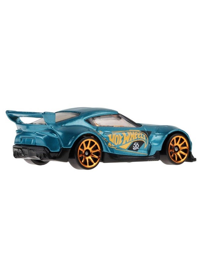 Hot Wheels 1:64 Scale Die-Cast Vehicle 20 Toyota GR Supra with Turquoise- & Copper-Colored Deco to Celebrate HW 56th Anniversary