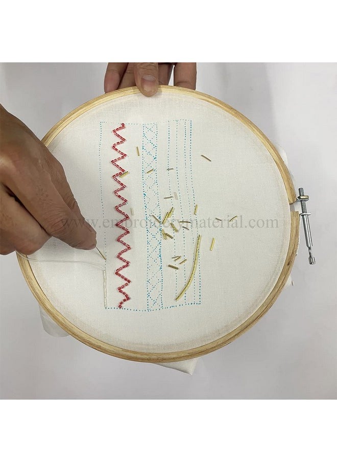 Embroiderymaterial Embroidery Kit to Practice Aari, Zardosi, Tambour & Luneville Hand Embroidery. Hoop Stand Included. 17 Types of Embroidery Supplies.,Paper
