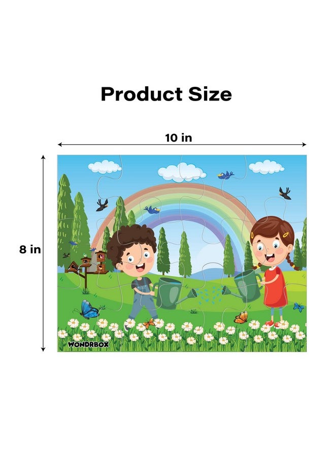 WONDRBOX Jigsaw Puzzle Birthday Gift Item for Age 2-6 Boys and Girls | Christmas Learning Gift Set for 2-6 Year Old Boys & Girls (Set of 5 Puzzles)