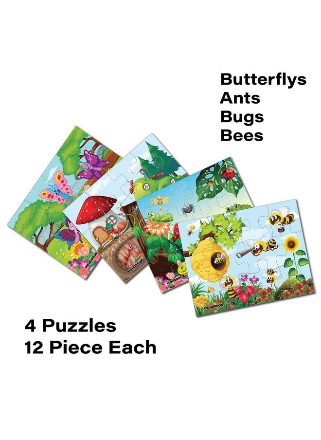 WONDRBOX Jigsaw Puzzle Birthday Gift Item for Age 2-6 Boys and Girls | Christmas Learning Gift Set for 2-6 Year Old Boys & Girls (Set of 5 Puzzles)