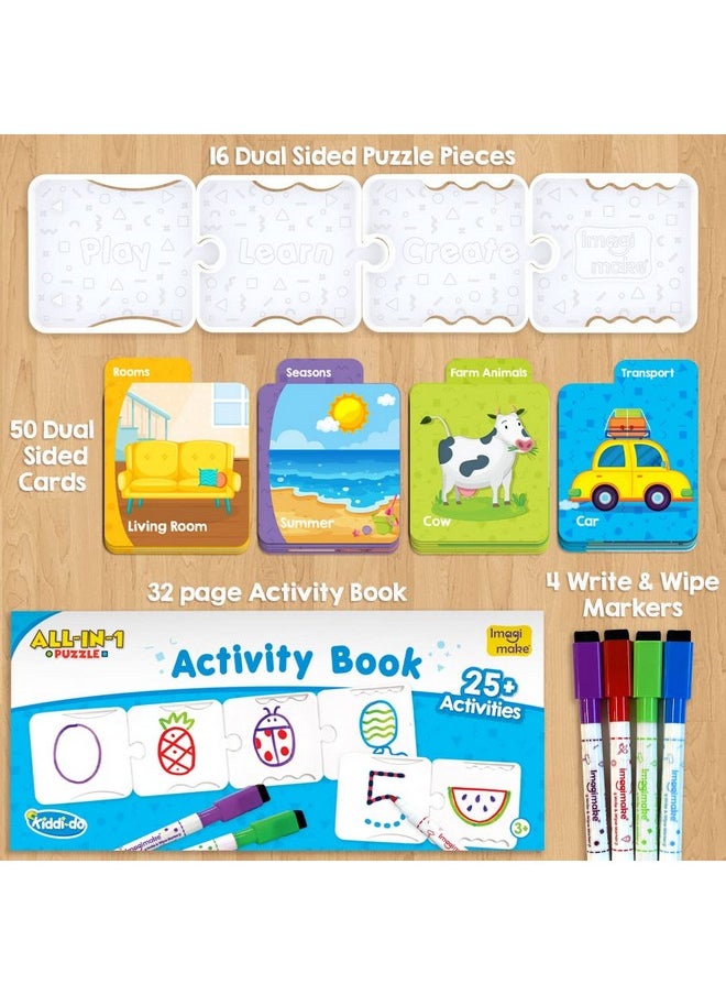 Imagimake - Kiddi-Do All-In-1 Puzzle - Learn 25+ Activities Solving Puzzle Learning & Educational Toys For 3 Years & Above Kids,Multicolor