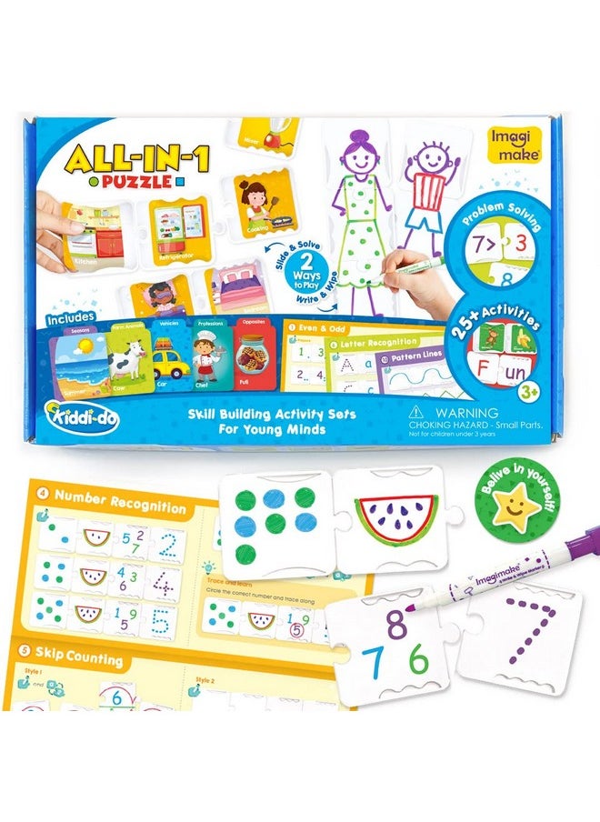 Imagimake - Kiddi-Do All-In-1 Puzzle - Learn 25+ Activities Solving Puzzle Learning & Educational Toys For 3 Years & Above Kids,Multicolor
