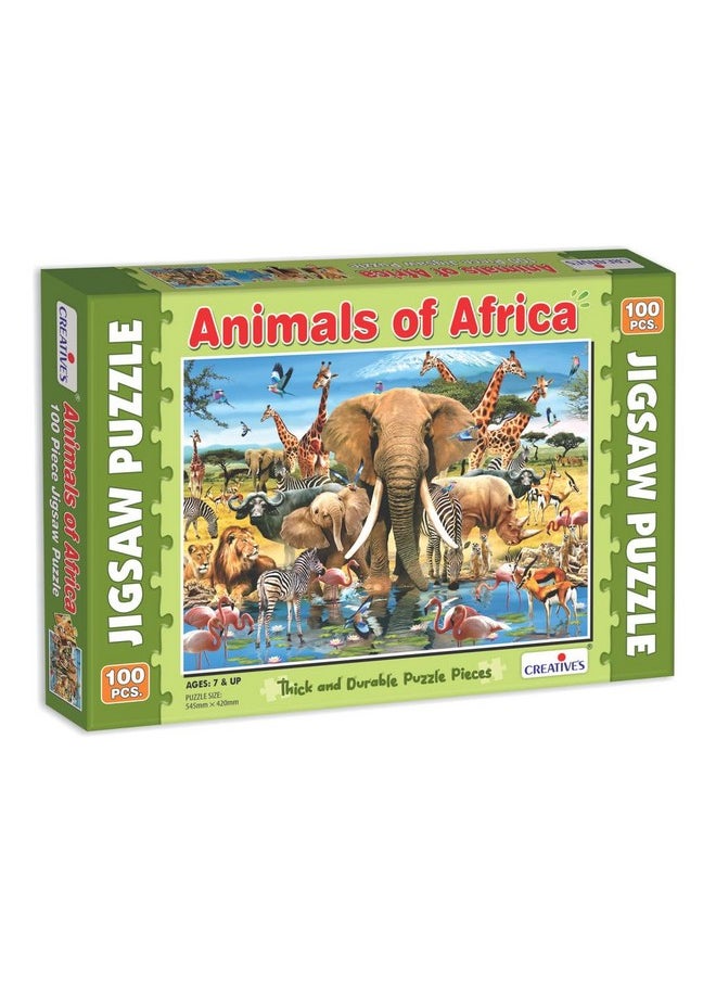 Creative's Animals of Africa |Jigsaw Puzzles |Fun and Challenging Puzzles |Puzzles for Kids and Adults |Animal Jigsaw Puzzles for kids| 100 Pieces Jigsaw Puzzles |Logical Thinking for kids | Ages 7&Up