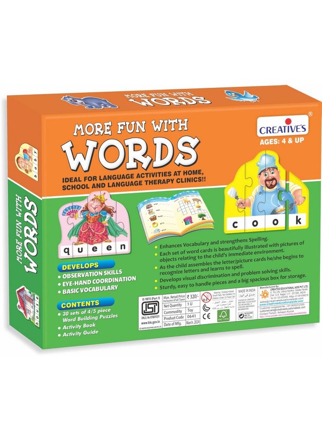 Creative’s More Fun with Words | Learning & Educational | 4 Letter Words | Jigsaw Puzzle |Learning Games | Home Learning Puzzles Game | Educational Games | Pre-School Puzzles for Ages 4 & up